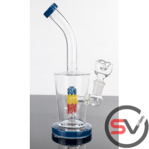 THREE COLOR WAX MELT GLASS WATER PIPE 6inch